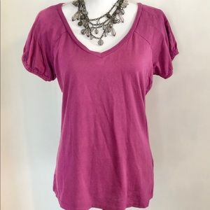 Women’s The Limited Short Sleeve Purple V-Neck Top